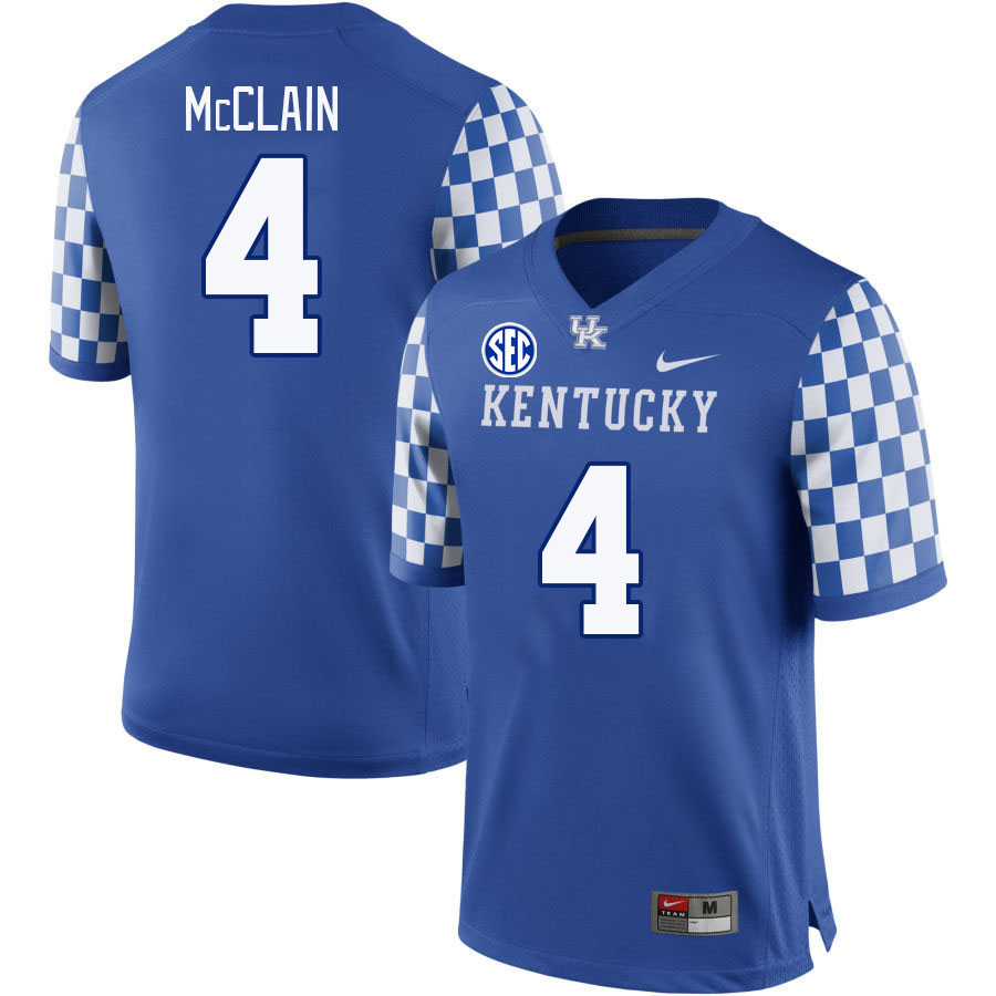 Men #4 JuTahn McClain Kentucky Wildcats 2023 College Football Jerseys Stitched-Royal
